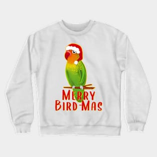 Funny Agapornis LoveBird Merry Bird-Mas Crewneck Sweatshirt